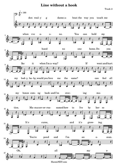 Line without a hook Sheet Music - Line without a hook Score • HamieNET.com