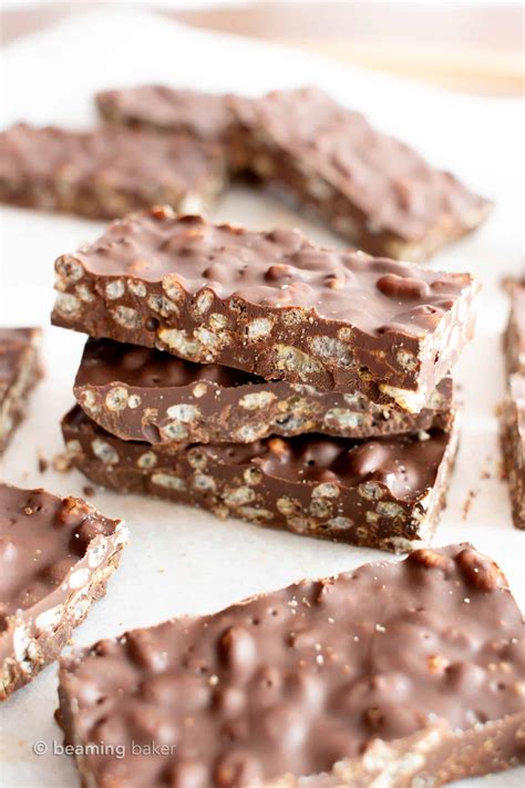 3 Ingredient Homemade Crunch Bars (Gluten Free) - Beaming Baker