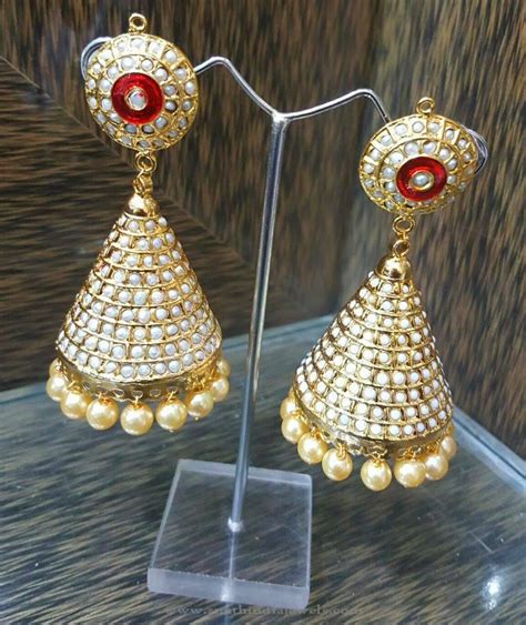 Hyderabad Pearl Jhumka Earrings ~ South India Jewels