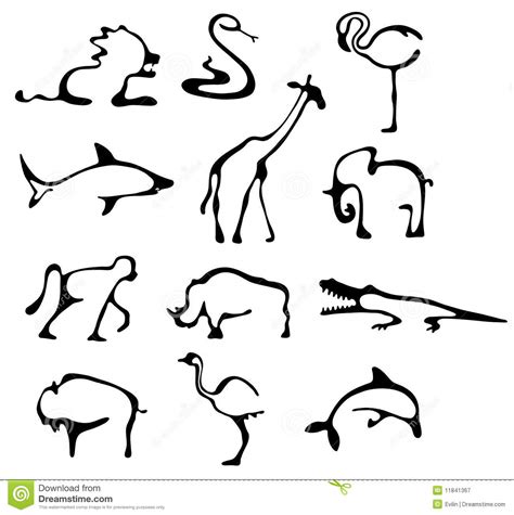 10 Simple Animal Icons Images - Free Simple Line Drawings Animals, Black Square Icon and Cartoon ...