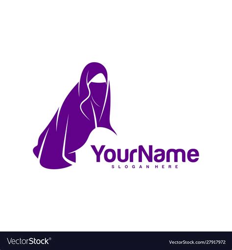 Muslimah hijab logo design hijab logo template Vector Image