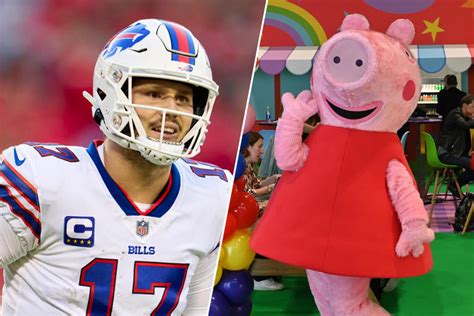 Peppa Pig Arrives in Buffalo to Watch Bills-Chiefs and Cheer on Co-Star Josh Allen