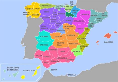 Mapa De España Para Imprimir 🗺️ | Mudo, Político... | PDF