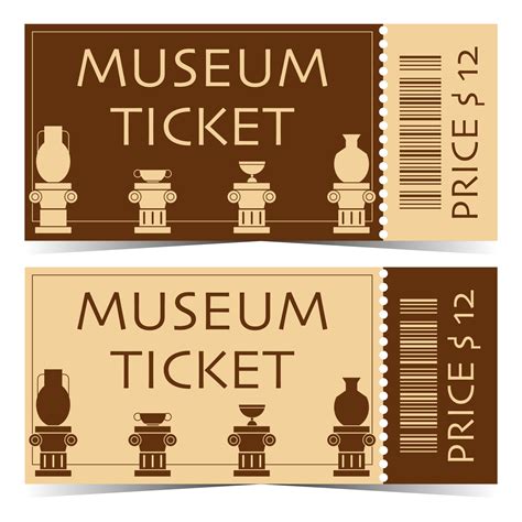 Ticket to access the historical museum with exhibits on the podium ...