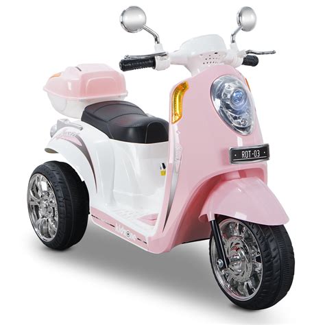 KidZone Kids Light Pink 6 V Scooter Powered Ride-On - Walmart.com