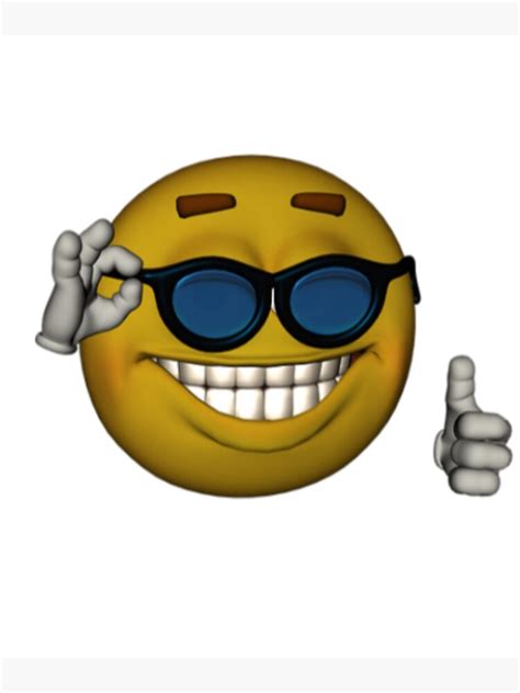 "Smiley Face Sunglasses Thumbs Up Emoji Meme Face" Poster for Sale by obviouslogic | Redbubble