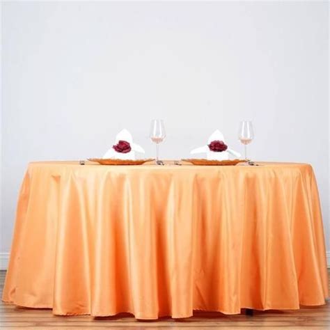 132" Orange Polyester Round Tablecloth | Mariage