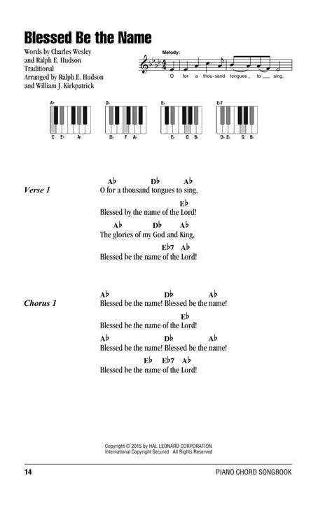 Blessed Be The Name | Sheet Music Direct