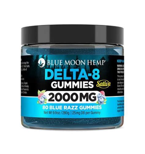 Blue Moon Hemp Delta 8 Blue Razz Gummies 250-2000mg