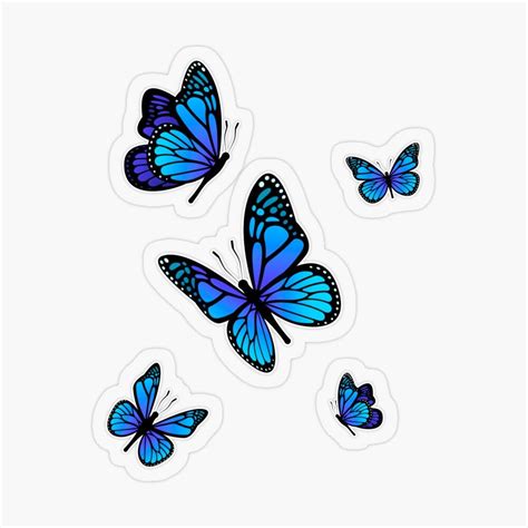 Aesthetic Light Blue Butterflies | Aesthetic Giftidea Sticker by redouanesolo | Coloring ...