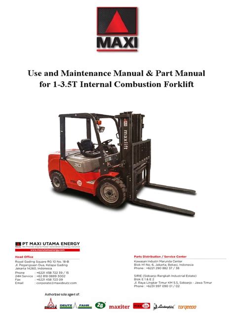 Use and Maintenance Manual & Part Manual MAXLIFT | PDF | Forklift | Internal Combustion Engine