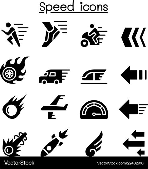 Speed icon set Royalty Free Vector Image - VectorStock