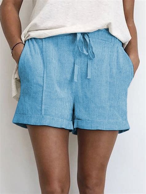 Summer Shorts Drawstring Pockets Casual Shorts | anniecloth