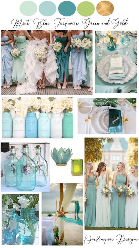 Turquoise, Dusty Blue and Green Wedding Color Palette | Aqua wedding ...