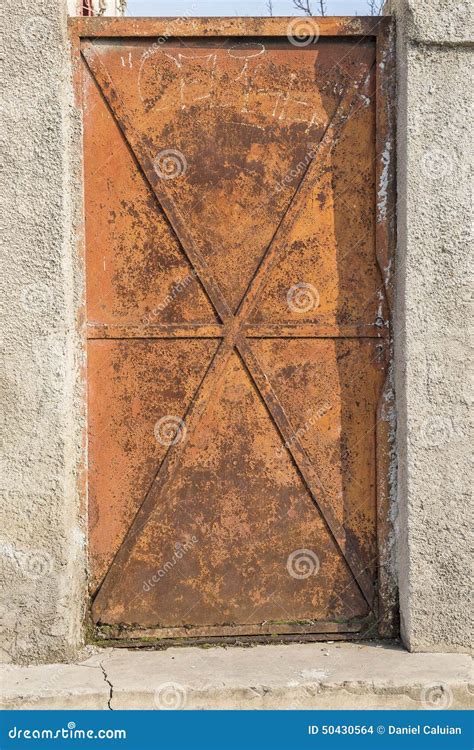 Old rusty metal door