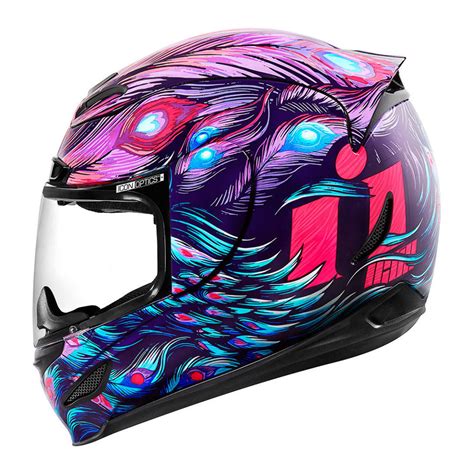 Icon Airmada Unisex Purple Opacity Full Face Motorcycle Street Racing ...