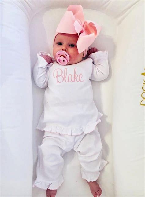 Baby girl coming home outfit monogrammed newborn take home | Etsy in 2020 | Girls coming home ...