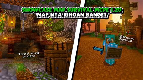 MAP SURVIVAL MCPE 1.20 RINGAN BANGET COCOK BUAT HP KENTANG - YouTube