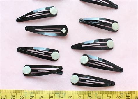 220pcs 50mm(2inch) Hair Snap Clips with 8mm pads Black painted or ...