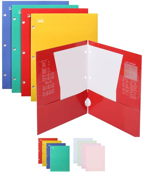 Buy Mr. Pen- Pocket Folders, 4 Pocket, 4 Pack, Vibrant Colors, Folders with Pockets 3 Hole ...