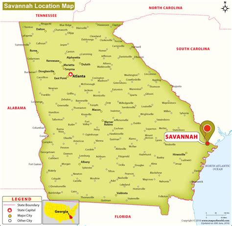 Map Of Savannah Area - Atlanta Georgia Map