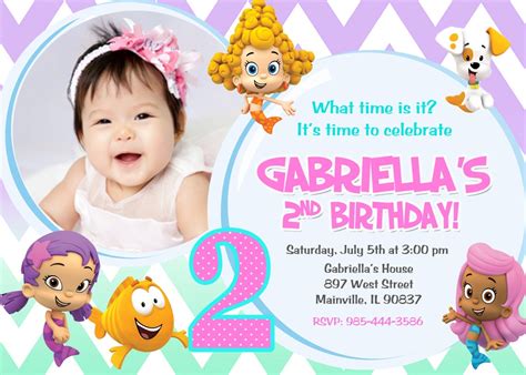 Bubble Guppies Birthday Party Invitation Digital File