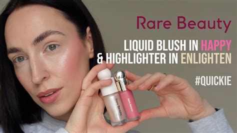 RARE BEAUTY Blush in Happy and Enlighten highlighter | #QUICKIE - YouTube