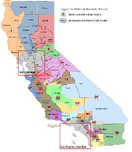 Map Of California Districts | Cities And Towns Map