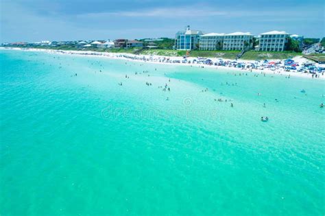 Aerial Off-the-Coast View of Santa Rosa Beach Florida Stock Image ...