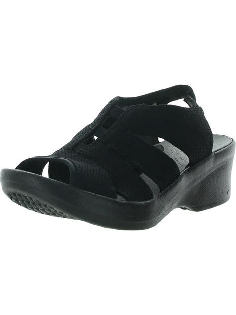 Bzees Finale Cushioned Footbed Slingback Wedge Sandals in Black | Lyst