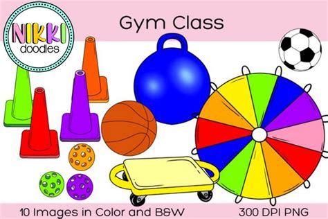 Gym Class Clip Art, P.E. Digital Stickers, (621734)