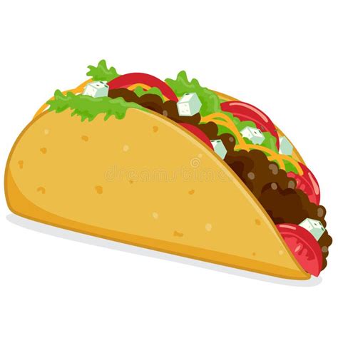 Mexican Taco. Vector Illustration Stock Vector - Illustration of fast ...