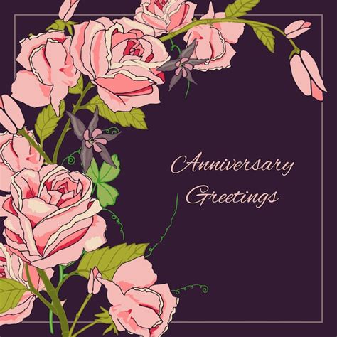 Premium Vector | Vintage flowers background. anniversary greetings