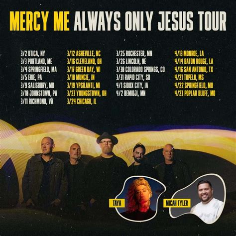 MercyMe Announces Spring 2023 Tour With TAYA & Micah Tyler - TCB