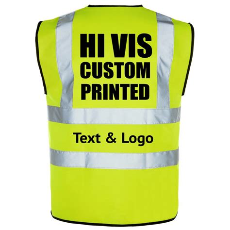 Printed Hi Vis Waistcoat,Tabard,Safety Vest Orange & Yellow Custom ...