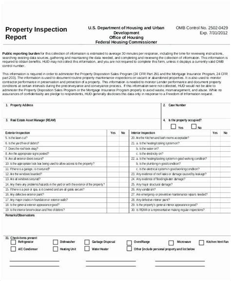 Plumbing Inspection Report Template