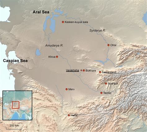 Bukhara Central Asia Map