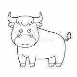 Easy Coloring Cartoon Vector Illustration Of A Bull Stock  sketch template