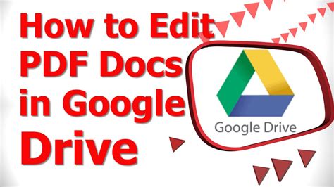 How to Edit PDF Docs in Google Drive - YouTube