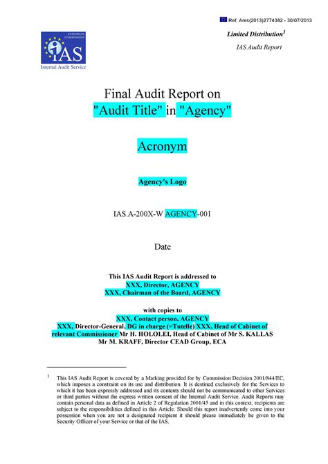 50 Free Audit Report Templates (Internal Audit Reports) ᐅ TemplateLab