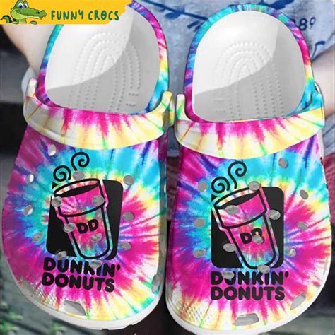 Pink Blue Dunkin Donuts Tie Dye Crocs - Step into style with Funny Crocs