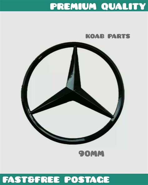 Black Mercedes Benz Badge Logo Emblem Rear Boot Suitable for All Models ...