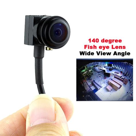 SMTKEY 700TVL color video camera wide angle View Small Mini camera 140 degree fish eye lens ...