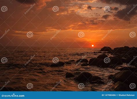 Beautiful Sunset in Phuket Beach Thailand Stock Photo - Image of lake, color: 147980486