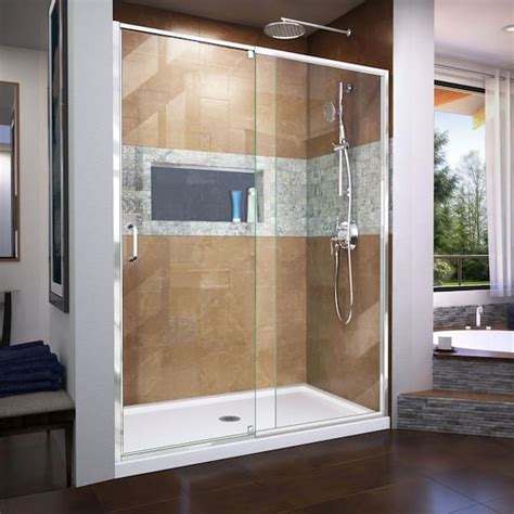 DreamLine Flex 56 to 60 in. x 72 in. Framed Pivot Shower Door in Chrome ...