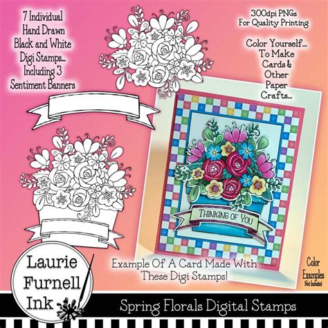 Flowers Digital Stamps Garden Digital Stamps Digi Stamps - Etsy