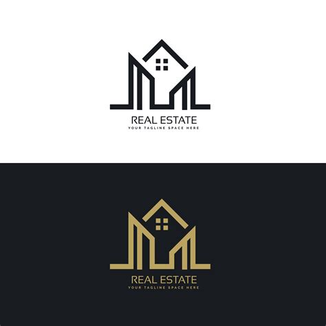 mono line house logo design for real estate company - Download Free Vector Art, Stock Graphics ...