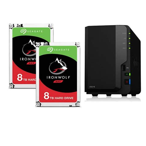 2 Seagate 8TB IRONWOLF Hard Drives + Synology 2 bay NAS DiskStation (Diskless) - Walmart.com ...