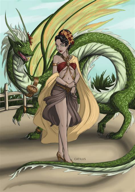 ArtStation - Palmyrani, Green Dragon Mastermind, in Dragon and Mortal Form – D&D Character