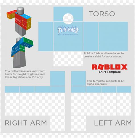 roblox thrasher shirt template‏ png | TOPpng